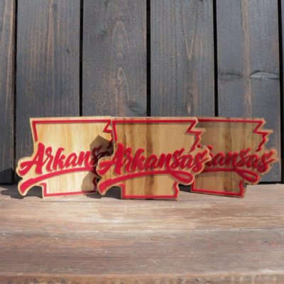 6 Inch Arkansas State with Cursive Arkansas