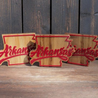 6 Inch Arkansas State with Cursive Arkansas thumbnail 3